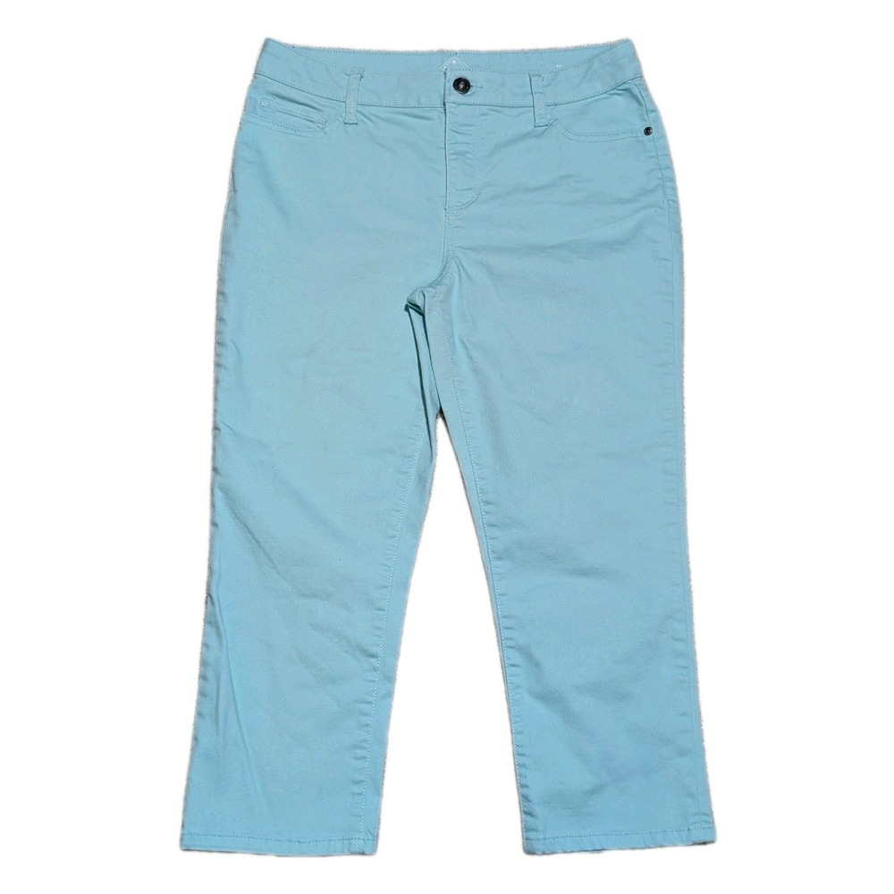 St. John's Bay Cropped Denim Jeans Women's 10‎ Blue 5-Pocket Mid Rise